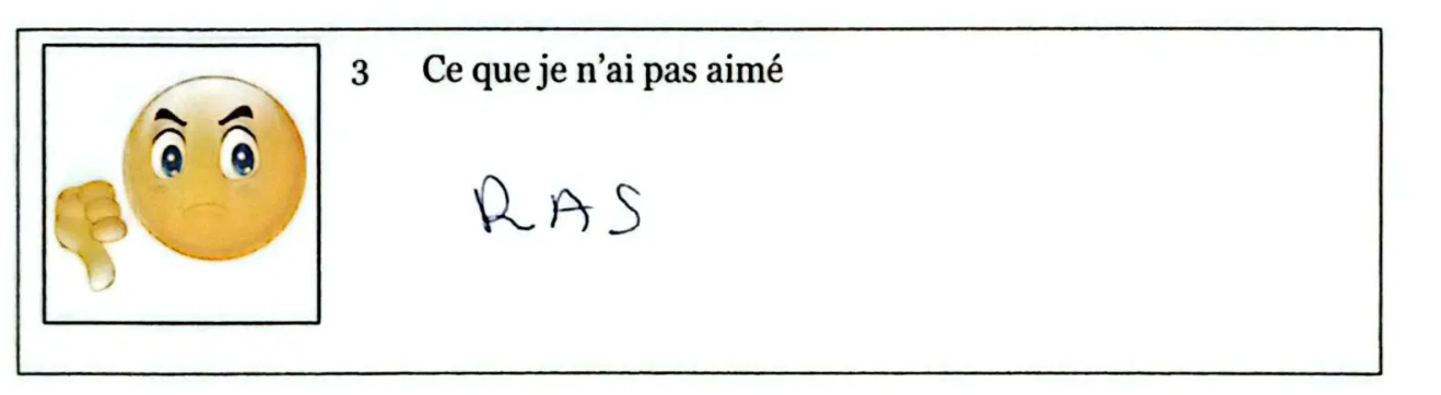 Fiche d’évaluation — Un participant